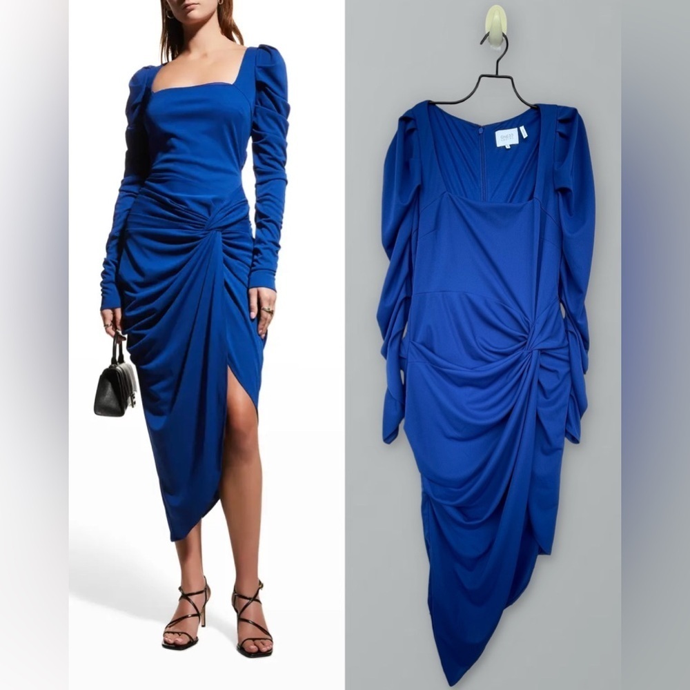 One33 Social Square-Neck Long-Sleeve Ruched Dress size 8